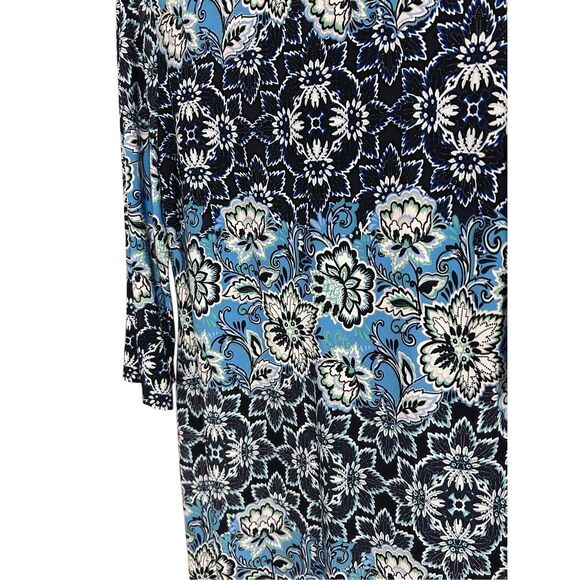 Jessica Howard Blue White Floral Border Print Sheath Dress Women’s Size 10 - Picture 9 of 10
